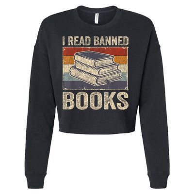 I Read Banned Books Week Librarian Freedom Reader Nerd Cropped Pullover Crew