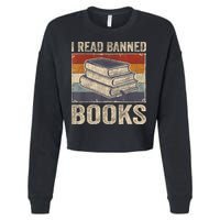 I Read Banned Books Week Librarian Freedom Reader Nerd Cropped Pullover Crew