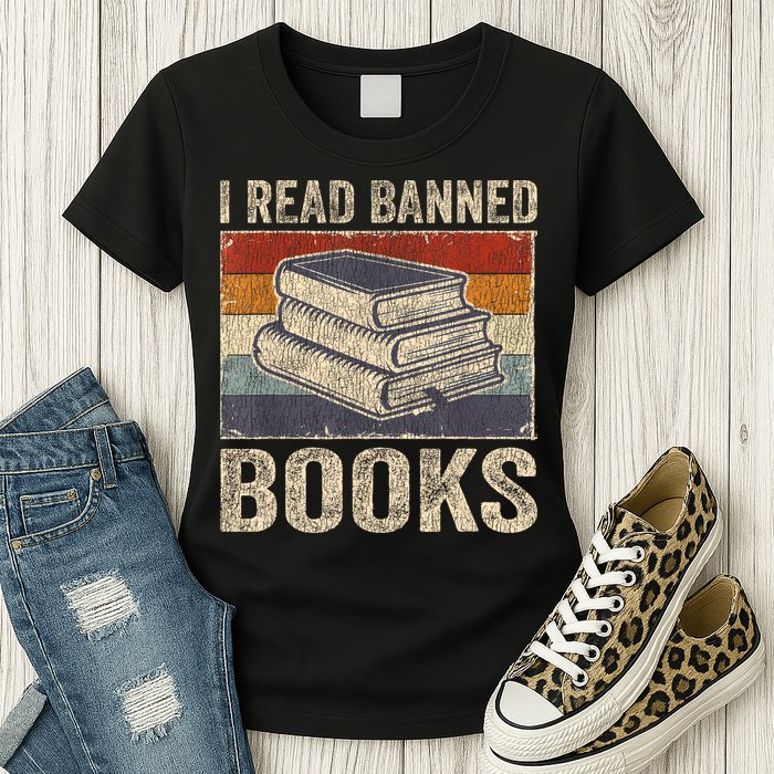 I Read Banned Books Week Librarian Freedom Reader Nerd Womens T-Shirt