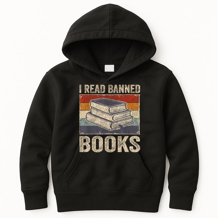 I Read Banned Books Week Librarian Freedom Reader Nerd Kids Hoodie