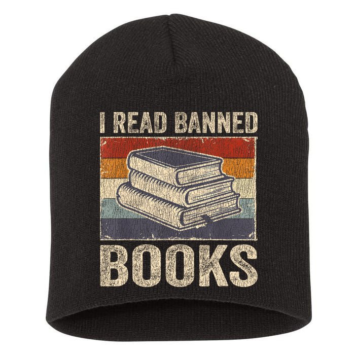 I Read Banned Books Week Librarian Freedom Reader Nerd Short Acrylic Beanie