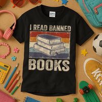 I Read Banned Books Week Librarian Freedom Reader Nerd Kids T-Shirt