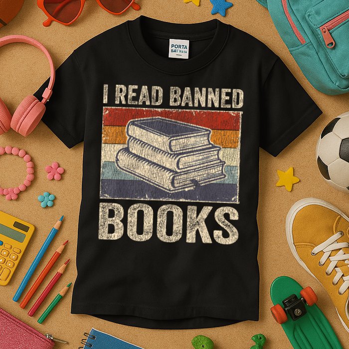 I Read Banned Books Week Librarian Freedom Reader Nerd Kids T-Shirt