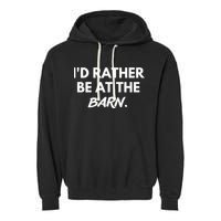 I'd Rather Be At The Barn Funny Horse Lover Garment-Dyed Fleece Hoodie