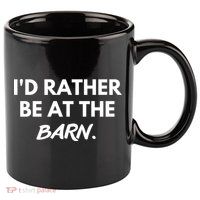 I'd Rather Be At The Barn Funny Horse Lover 11oz C Handle Ceramic Mug