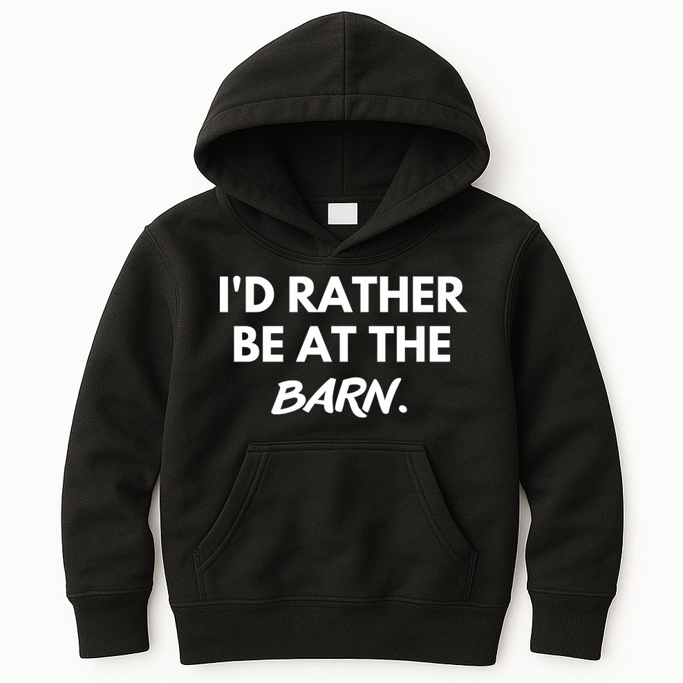 I'd Rather Be At The Barn Funny Horse Lover Kids Hoodie