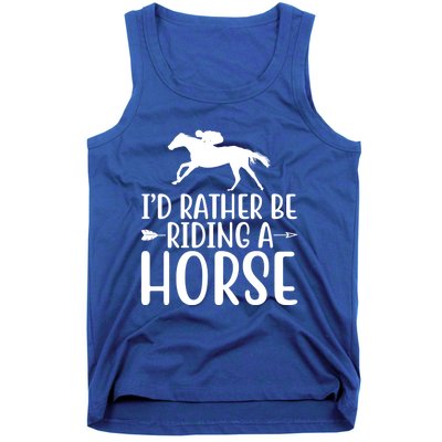 Id Rather Be Riding A Horse Dressage Horseback Archery Gift Tank Top