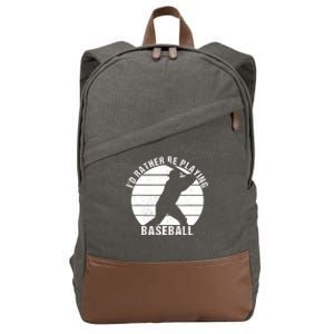 I'd Rather Be Playing Baseball Tee Baseball Player, Coach Cotton Canvas Backpack