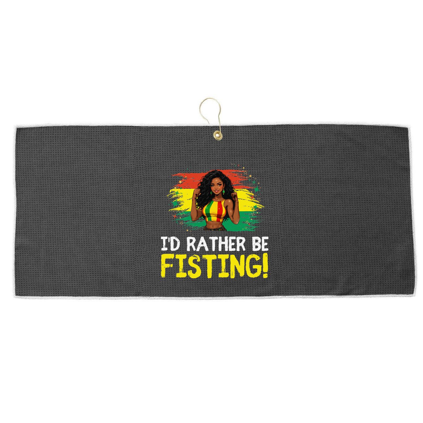 ID Rather Be Fisting Hbcu Empowering Vintage .Png Large Microfiber Waffle Golf Towel