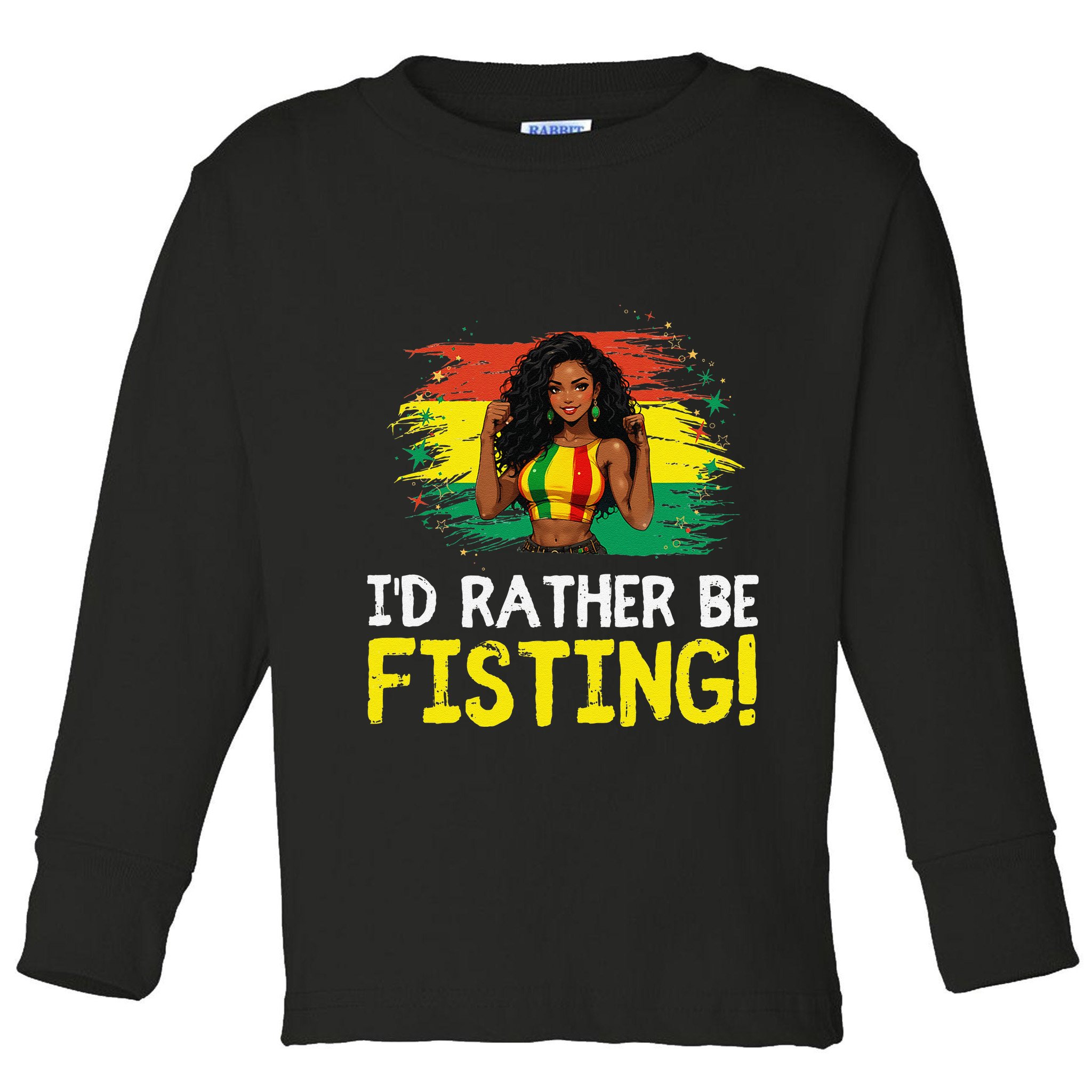 ID Rather Be Fisting Hbcu Empowering Vintage .Png Toddler Long Sleeve Shirt