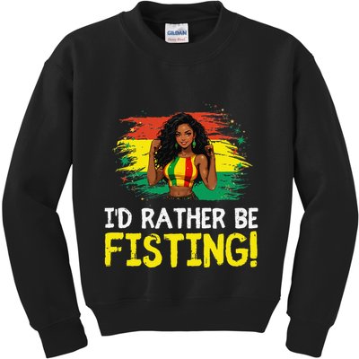 ID Rather Be Fisting Hbcu Empowering Vintage .Png Kids Sweatshirt