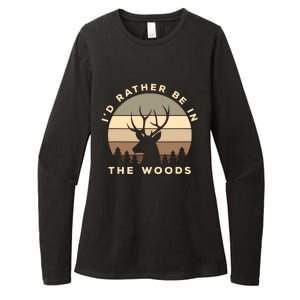 I'd Rather Be In The Woods Deer Hunting Womens CVC Long Sleeve Shirt