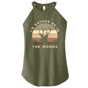 I'd Rather Be In The Woods Deer Hunting Women's Perfect Tri Rocker Tank