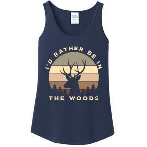 I'd Rather Be In The Woods Deer Hunting Ladies Essential Tank