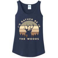 I'd Rather Be In The Woods Deer Hunting Ladies Essential Tank