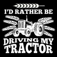 I'd Rather Be Driving My Tractor Farmer Funny Gift Drawstring Bag