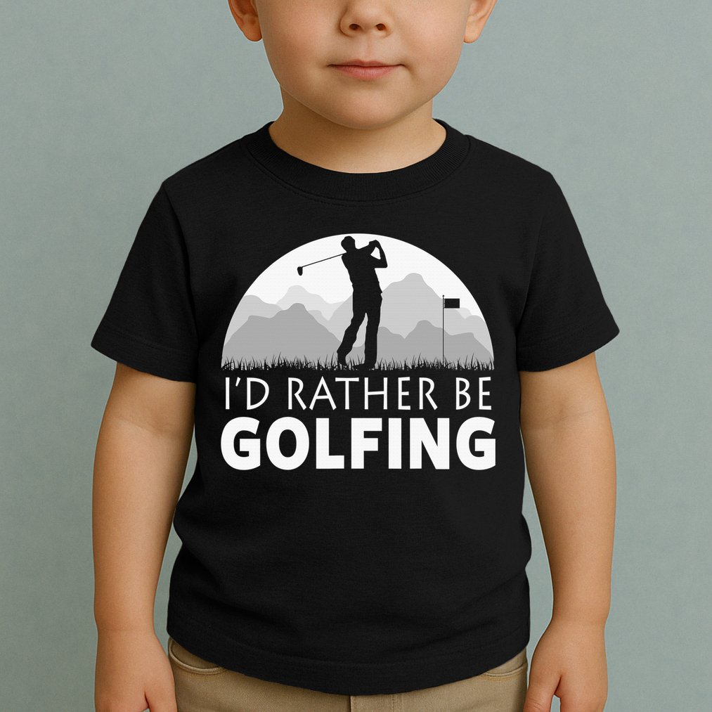 I'd Rather Be Golfing Funny Xmas Funny Golf Gift For Golfers Toddler T-Shirt