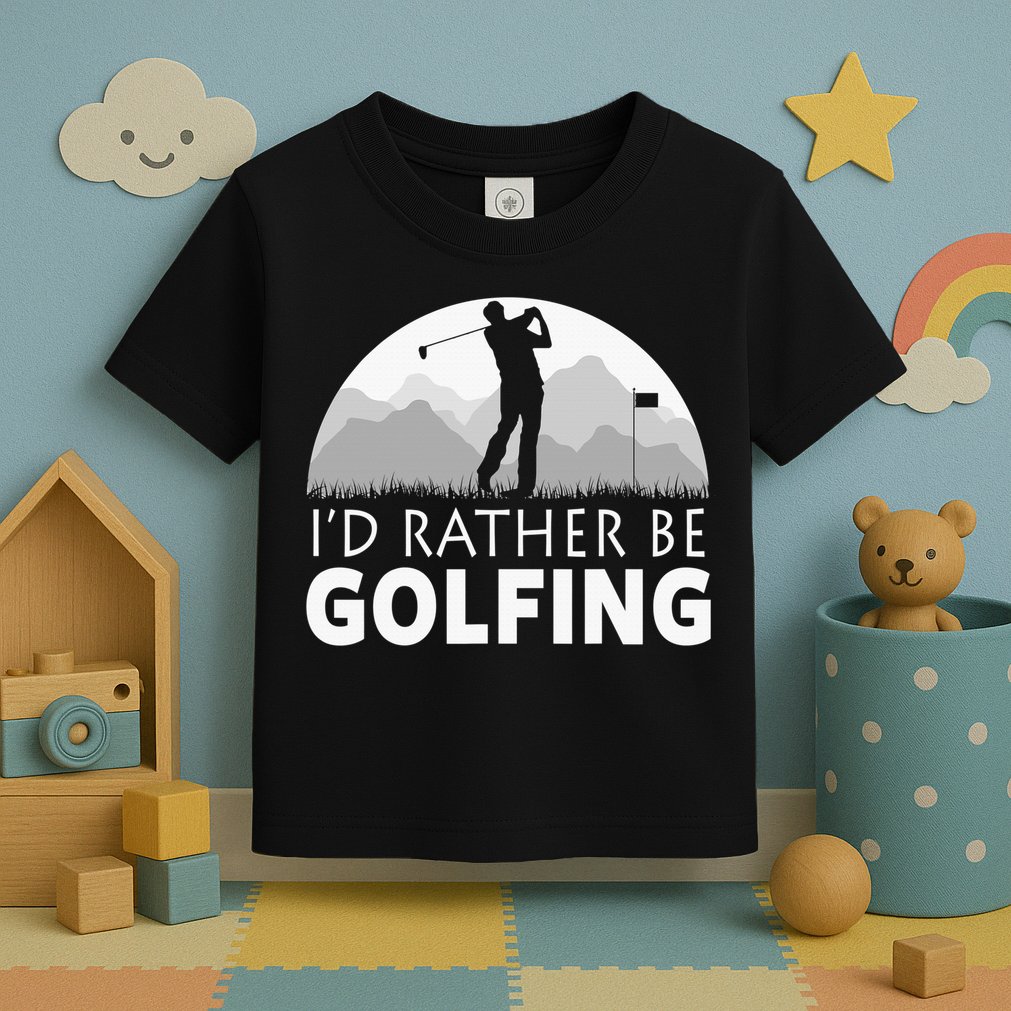 I'd Rather Be Golfing Funny Xmas Funny Golf Gift For Golfers Toddler T-Shirt