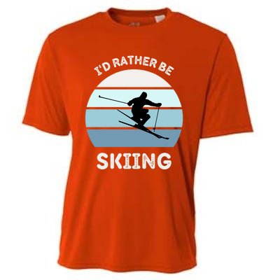 Id Rather Be Skiing Downhill Skiing Family Winter Vacation Gift Cooling Performance Crew T-Shirt