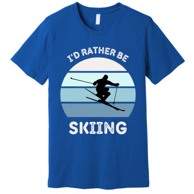 Id Rather Be Skiing Downhill Skiing Family Winter Vacation Gift Premium T-Shirt