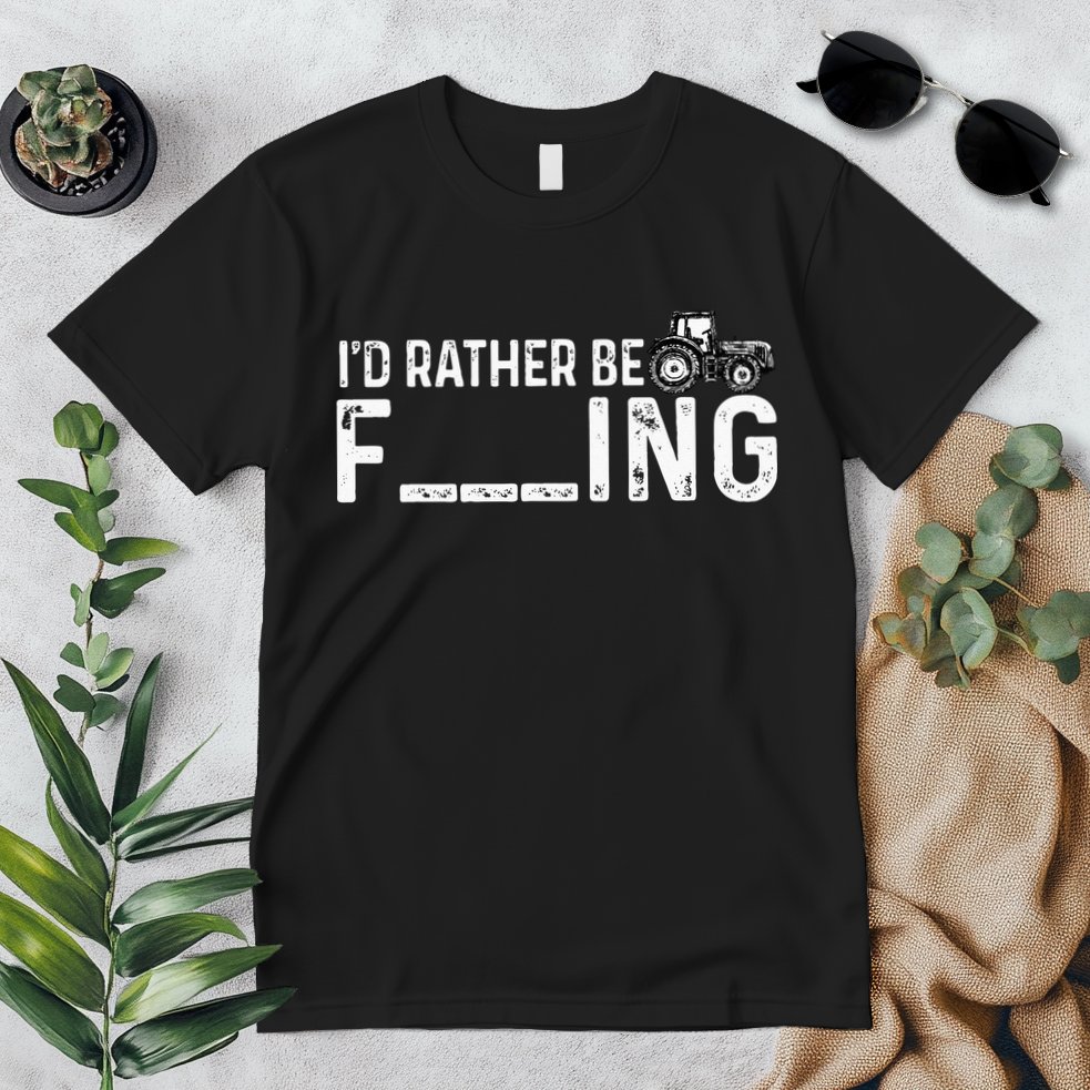 I'd Rather Be Farming Funny Farmer Joke Farmer Tractor Tee Premium T-Shirt