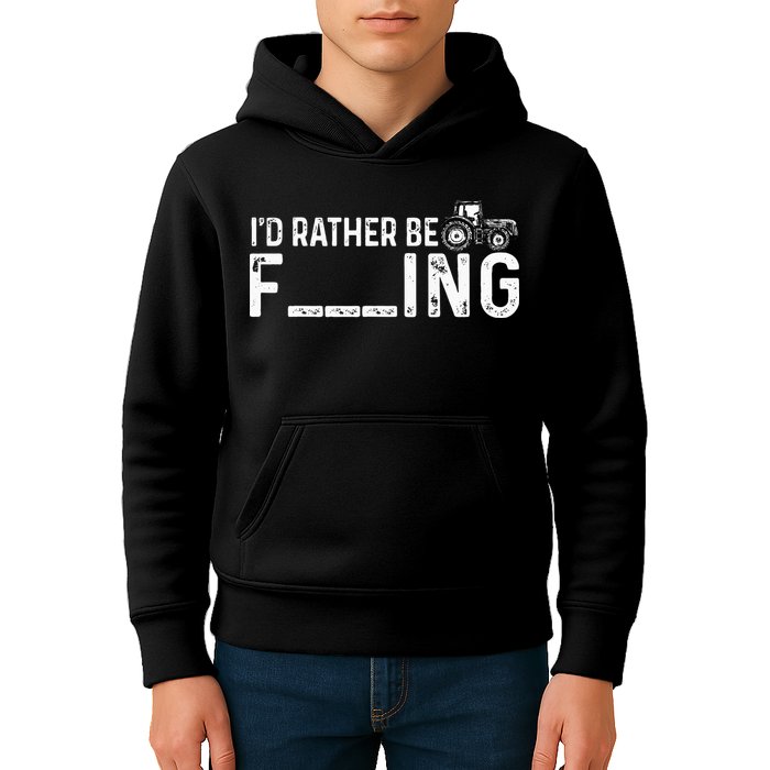 I'd Rather Be Farming Funny Farmer Joke Farmer Tractor Tee Kids Hoodie