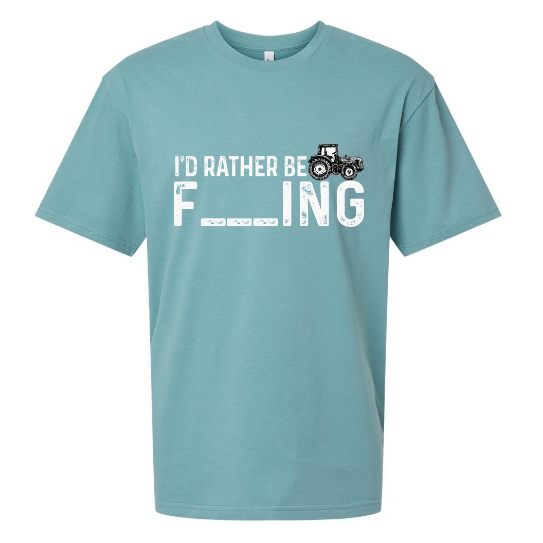 I'd Rather Be Farming Funny Farmer Joke Farmer Tractor Tee Sueded Cloud Jersey T-Shirt