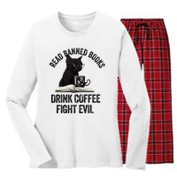 I Read Banned Books Lover Bookworm Love Banned Books Women's Long Sleeve Flannel Pajama Set 