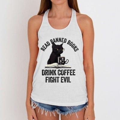 I Read Banned Books Lover Bookworm Love Banned Books Women's Knotted Racerback Tank