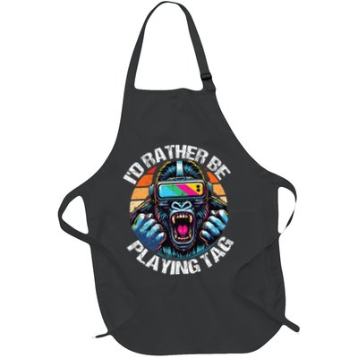 ID Rather Be Playing Tag Gorilla Monke Tag Gorilla Vr Gamer Apron
