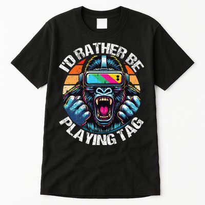 ID Rather Be Playing Tag Gorilla Monke Tag Gorilla Vr Gamer Tall T-Shirt