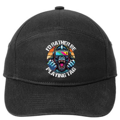 ID Rather Be Playing Tag Gorilla Monke Tag Gorilla Vr Gamer 7-Panel Snapback Hat