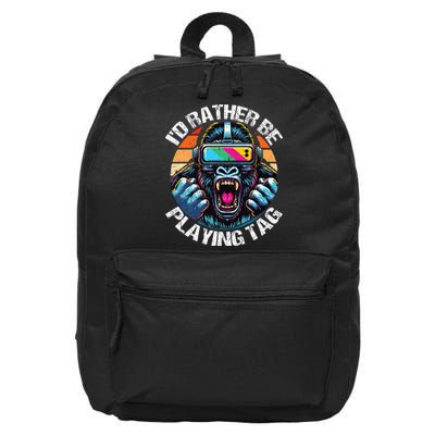 ID Rather Be Playing Tag Gorilla Monke Tag Gorilla Vr Gamer 16 in Basic Backpack