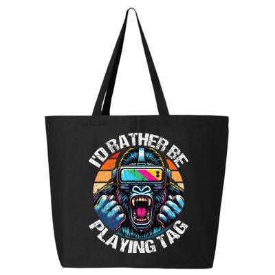 ID Rather Be Playing Tag Gorilla Monke Tag Gorilla Vr Gamer 25L Jumbo Tote
