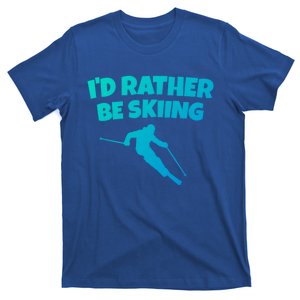 Id Rather Be Skiing (Black) Skier Gift T-Shirt