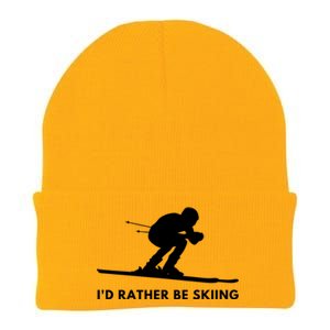 Id Rather Be Skiing Funny Quote For Skiers Ski Lover Gift Knit Cap Winter Beanie