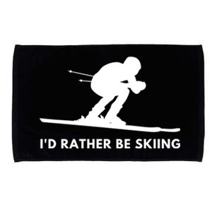 Id Rather Be Skiing Funny Quote For Skiers Ski Lover Gift Microfiber Hand Towel