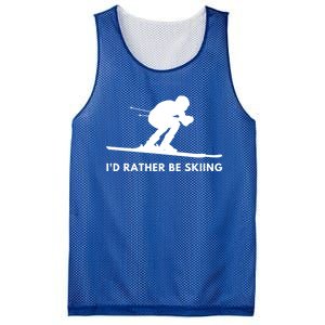 Id Rather Be Skiing Funny Quote For Skiers Ski Lover Gift Mesh Reversible Basketball Jersey Tank