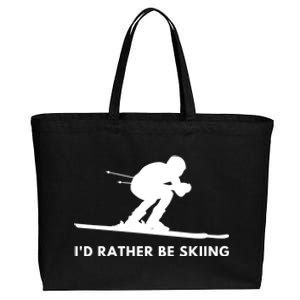 Id Rather Be Skiing Funny Quote For Skiers Ski Lover Gift Cotton Canvas Jumbo Tote