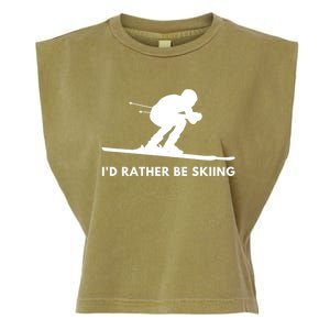 Id Rather Be Skiing Funny Quote For Skiers Ski Lover Gift Garment-Dyed Women's Muscle Tee