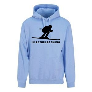 Id Rather Be Skiing Funny Quote For Skiers Ski Lover Gift Unisex Surf Hoodie