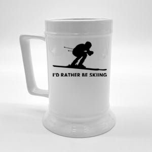 Id Rather Be Skiing Funny Quote For Skiers Ski Lover Gift Beer Stein