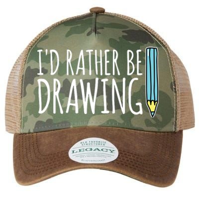 I'd Rather Be Drawing Artist Art Teacher Sketching Pencil Legacy Tie Dye Trucker Hat