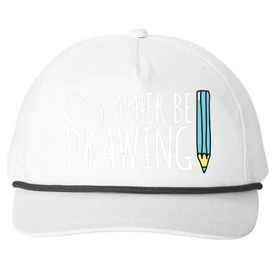 I'd Rather Be Drawing Artist Art Teacher Sketching Pencil Snapback Five-Panel Rope Hat