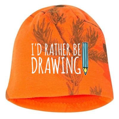 I'd Rather Be Drawing Artist Art Teacher Sketching Pencil Kati - Camo Knit Beanie