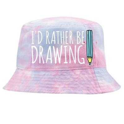 I'd Rather Be Drawing Artist Art Teacher Sketching Pencil Tie-Dyed Bucket Hat