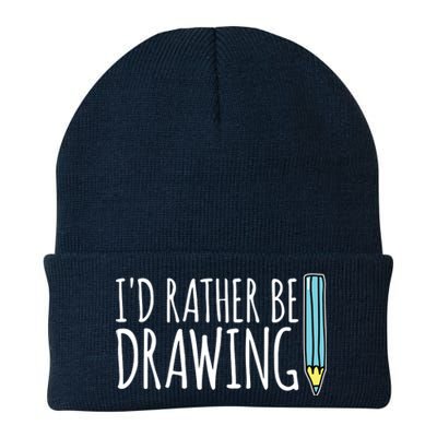 I'd Rather Be Drawing Artist Art Teacher Sketching Pencil Knit Cap Winter Beanie