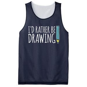 I'd Rather Be Drawing Artist Art Teacher Sketching Pencil Mesh Reversible Basketball Jersey Tank