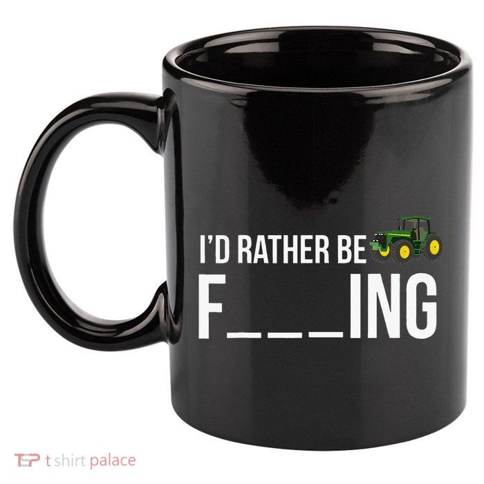 I'd Rather Be Farming Funny Farmer Gift 11oz C Handle Ceramic Mug