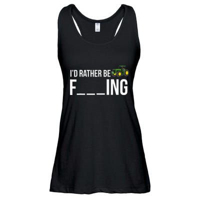 I'd Rather Be Farming Funny Farmer Gift Ladies Essential Flowy Tank